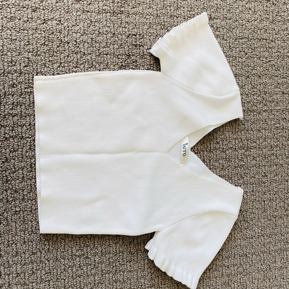 White Crop Top Shirt - Picture 6 of 6